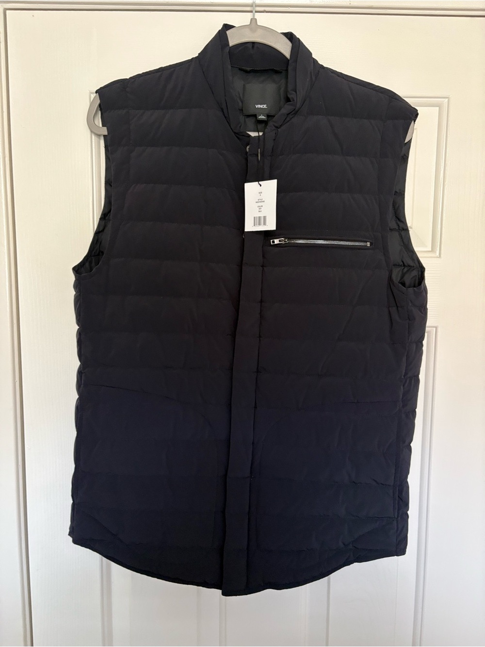 Vince Men's Down Quilted Sleeveless Puffer Vest - Black Brand new with tags